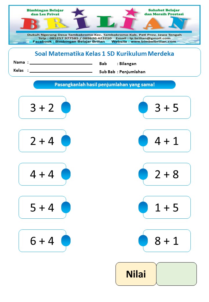 10 Contoh soal latihan matematika kelas 1 sd paling jitu bantu anak cepat mahir hitung