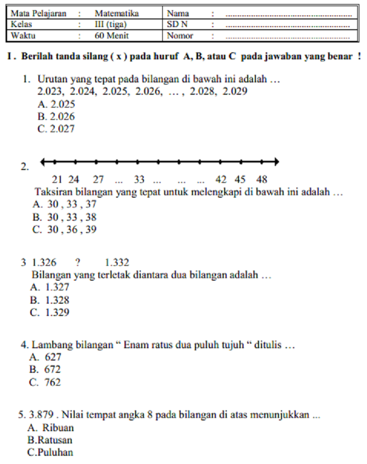 Contoh Soal Uas Matematika Kelas 7 Semester 1 Dalchaebi