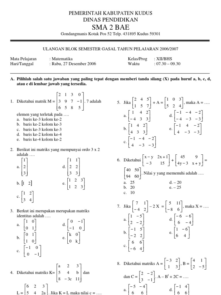 5 Fakta Mengejutkan Soal Matematika Kelas 12 Semester 1 yang Selama Ini Salah Dipahami