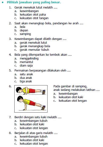 Ini 3 Contoh Soal dan Kunci Jawaban PJOK Kelas 2 Semester 1 yang Wajib Dikuasai Siswa