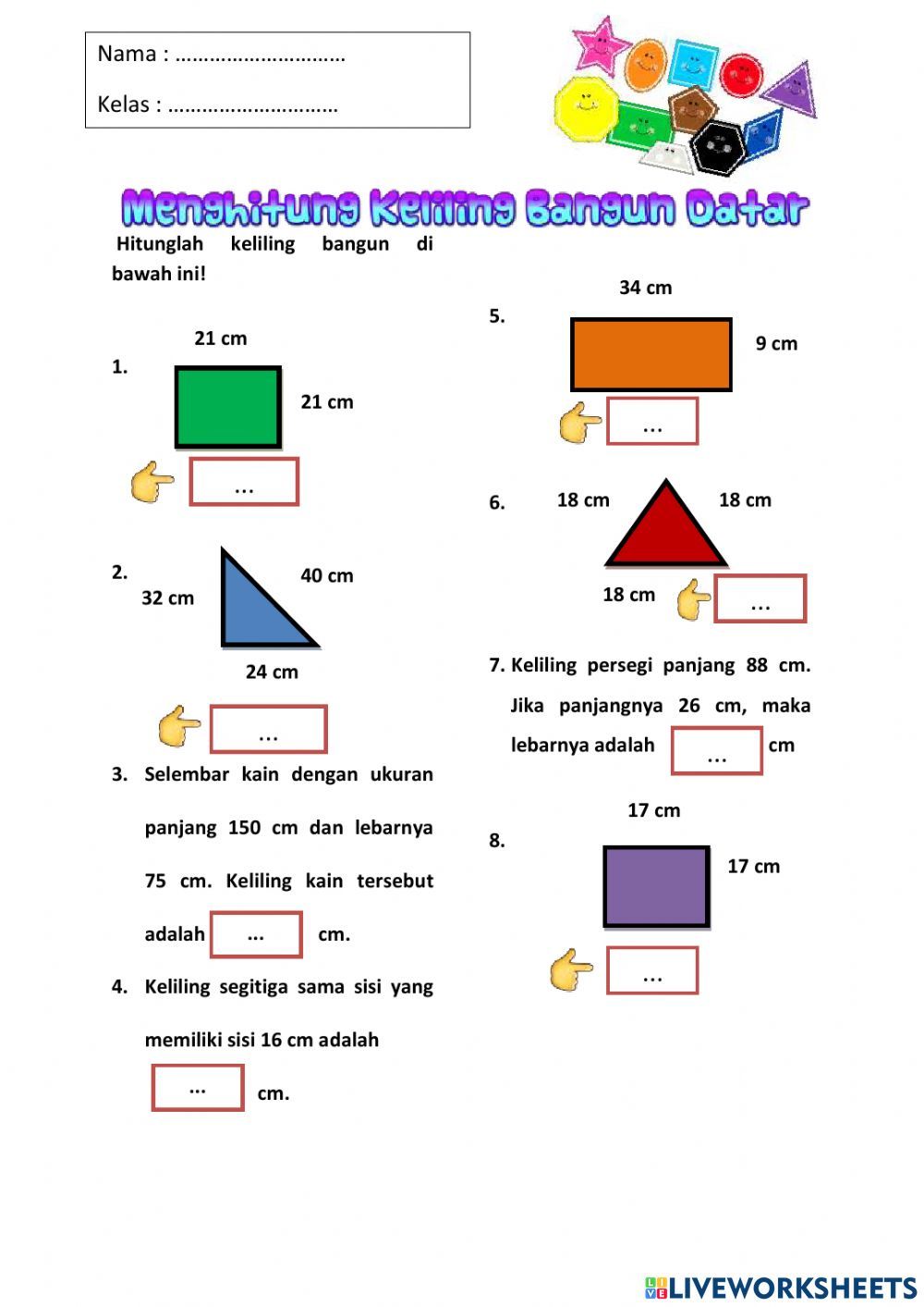 5 Contoh Soal Keliling dan Luas Bangun Datar Kelas 3 SD yang Wajib Dikuasai Siswa