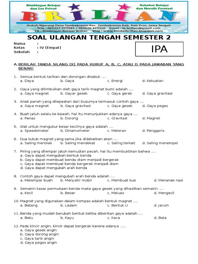 5 Fakta Mengejutkan Soal Ulangan IPA Kelas 4 Semester 2 yang Wajib Diketahui Orang Tua