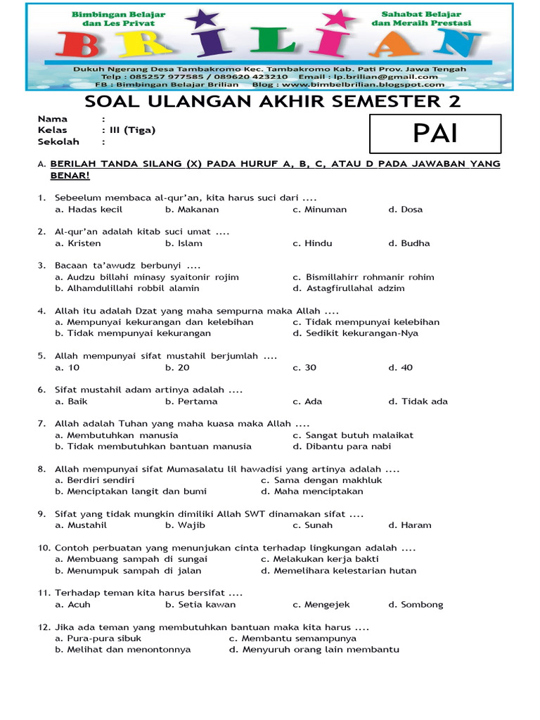 5 Rahasia Tersembunyi Download Soal Ulangan Akhir Semester Kelas 3 SD yang Wajib Orang Tua Tahu