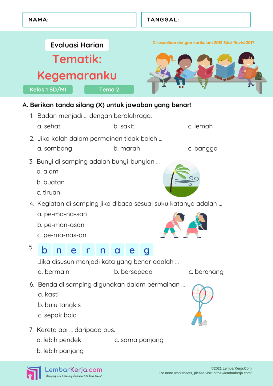 Contoh Soal Tematik Tema 3 Kelas 1 SD Kegiatanku Sehari-hari AKN ac id Contoh Soal Tematik Tema 3 Kelas 1 SD Kegiatanku Sehari-hari AKN ac id