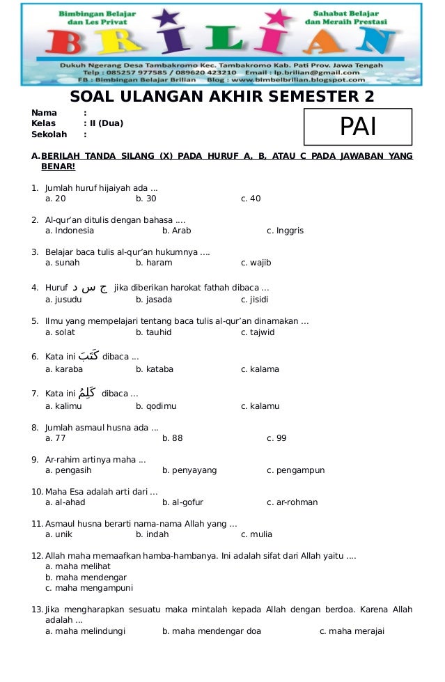 Akhirnya Terungkap 5 Rahasia Latihan Soal PAI Kelas 3 Semester 2 yang Wajib Tahu