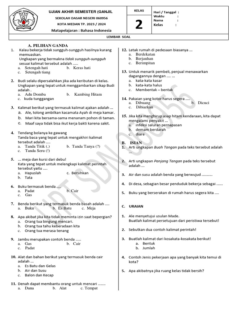 Ringkasan Materi dan 5 Soal HOTS Bahasa Indonesia Kelas 2 Semester 2, Wajib Tahu!