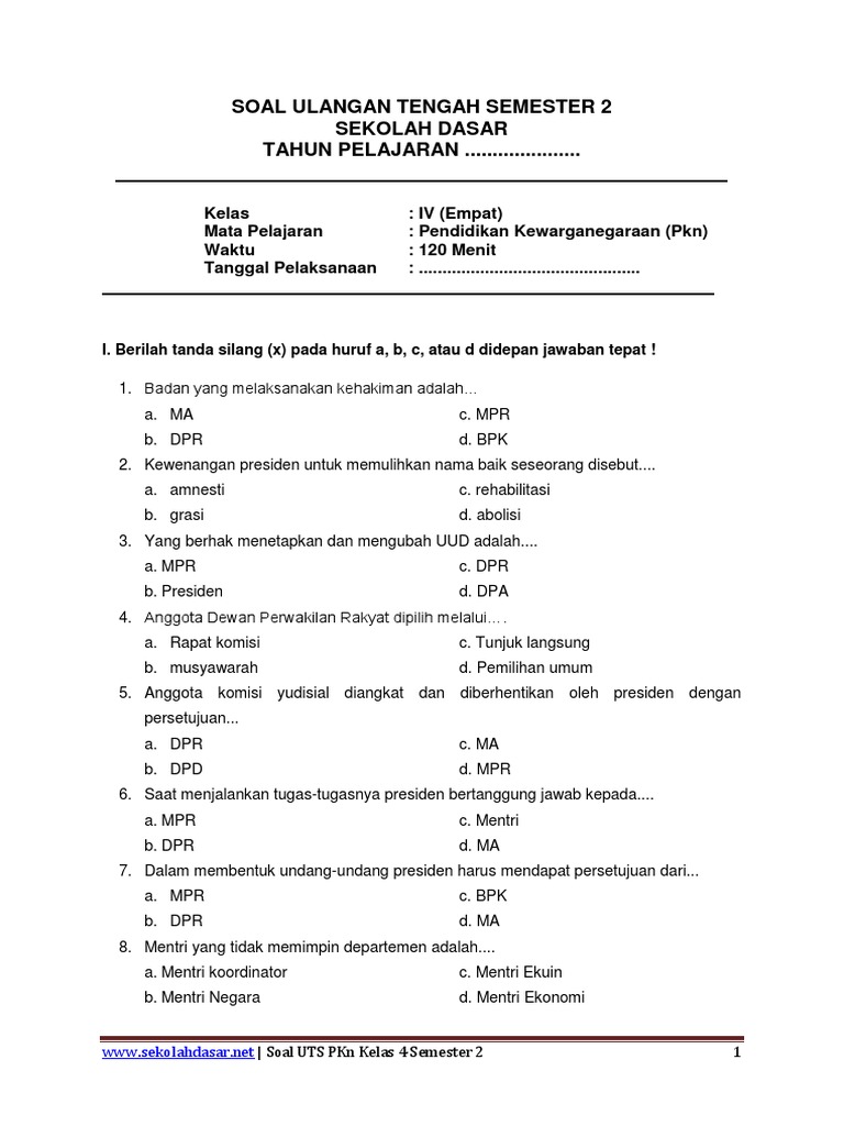 Ternyata Ini 5 Soal Ujian PKN Kelas 4 Semester 2 yang Paling Sering Keluar
