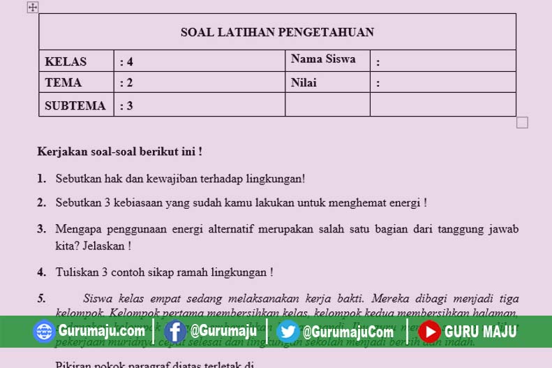 7 Rahasia Menguasai kumpulan soal kelas 4 tema 2 kurikulum 2013 Sebelum Ujian Dimulai