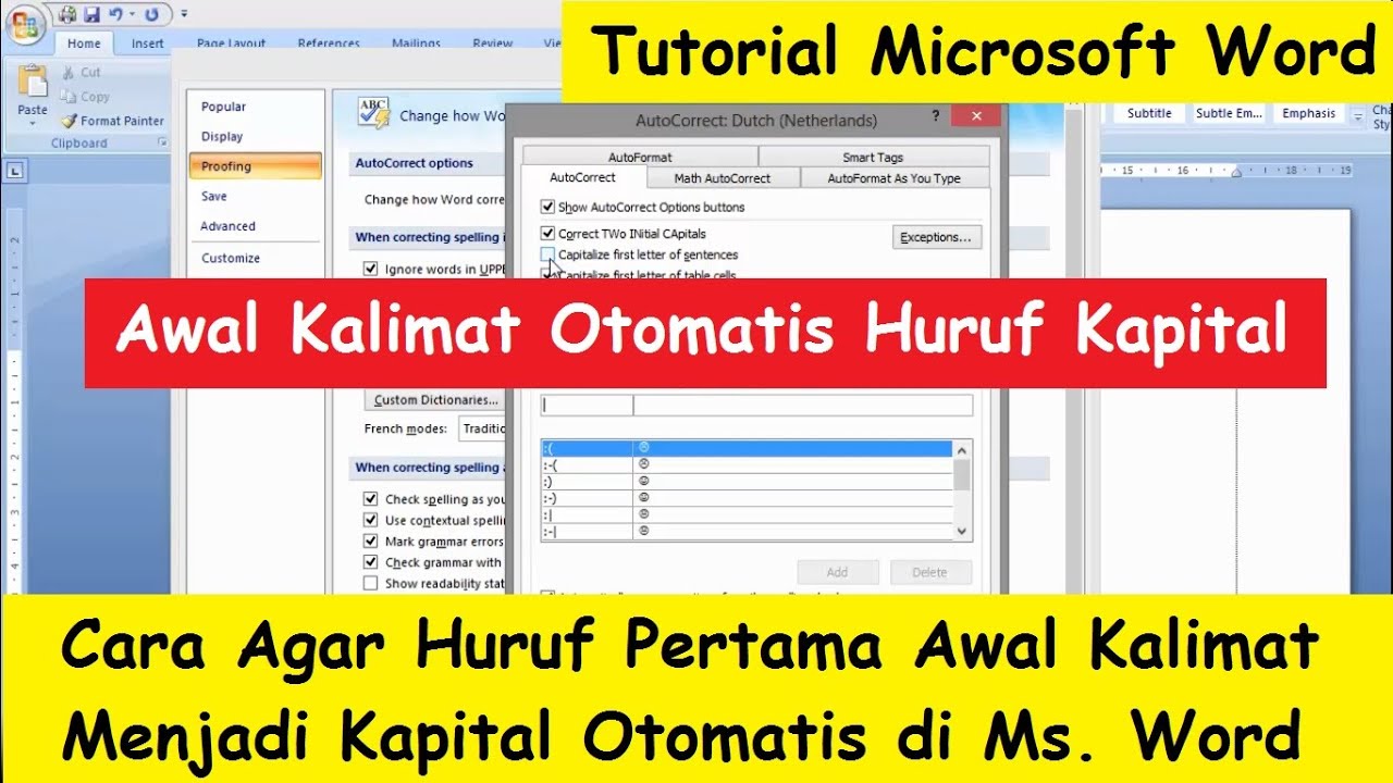 Cara Agar Huruf Pertama Awal Kalimat Menjadi Kapital Otomatis di Ms Cara Agar Huruf Pertama Awal Kalimat Menjadi Kapital Otomatis di Ms