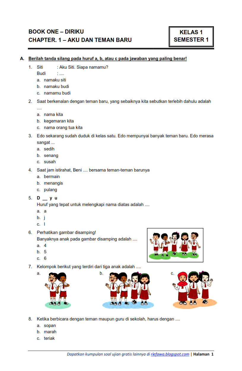 Download Soal Ulangan Harian 2 Kelas 3 SD Semester 2 IPAS Bab Dahulu Kini Nanti Lengkap Kunci Jawaban
