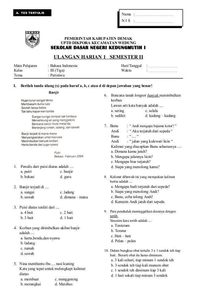 Download Soal Ulangan Harian IPS Kelas 3 SD Semester 1 Terbaru 2026 Lengkap Kunci Jawaban