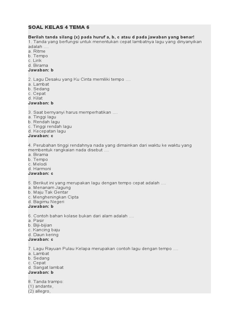 Kumpulan Soal Kelas 4 Tema 6 Media Guru Terbaru 2026 Wajib Dipelajari Agar Anak Tembus Nilai Tinggi