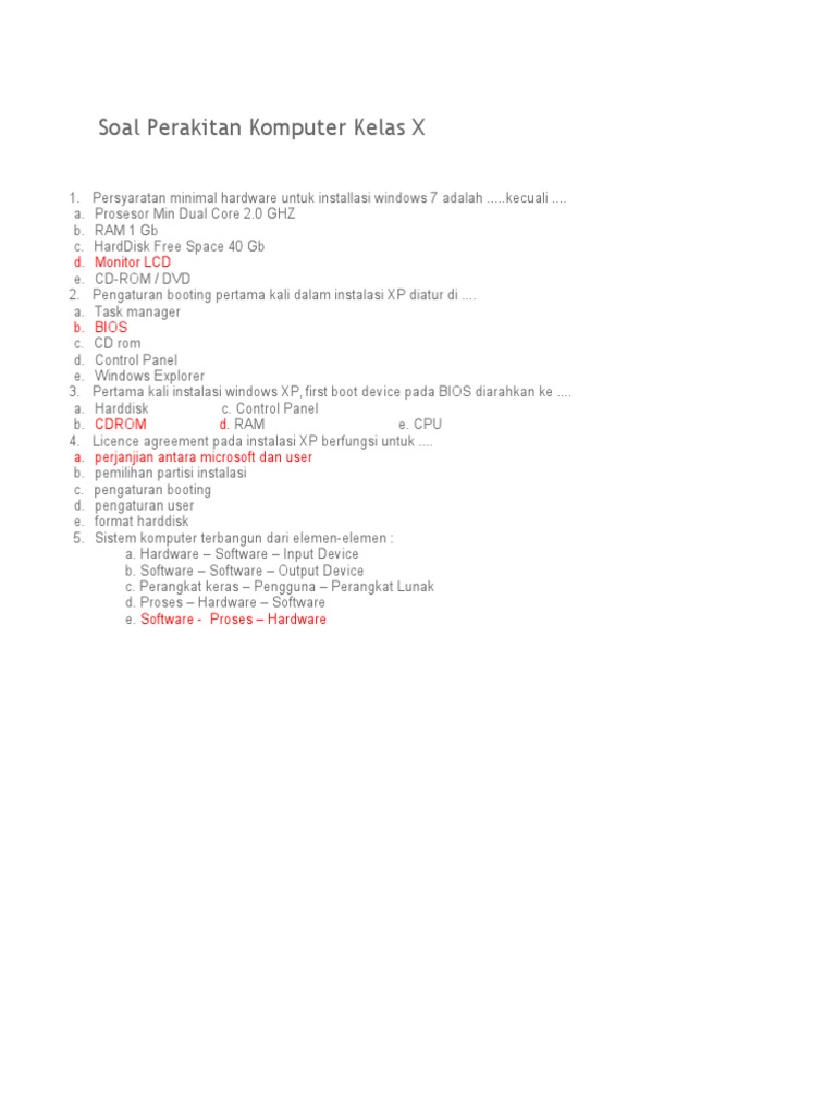 Soal Perakitan Komputer Kelas 10 Semester 1 - Seputar Kelas Soal Perakitan Komputer Kelas 10 Semester 1 - Seputar Kelas
