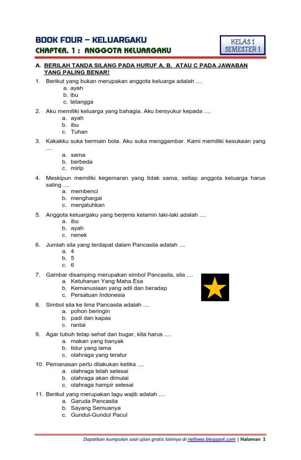 Bank Soal Kelas 4 Semester 1 Tema 1 Subtema 1 - Bahasan Pendidikan Bank Soal Kelas 4 Semester 1 Tema 1 Subtema 1 - Bahasan Pendidikan