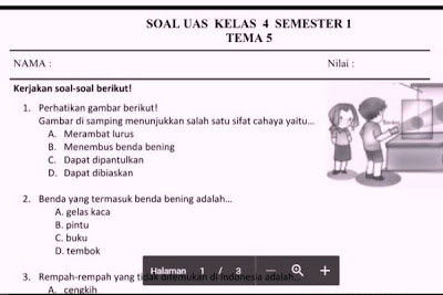 Soal Latihan UAS Semester 1 Kelas 4 Kurikulum 2013 - Wahana Info Pendidikan Soal Latihan UAS Semester 1 Kelas 4 Kurikulum 2013 - Wahana Info Pendidikan