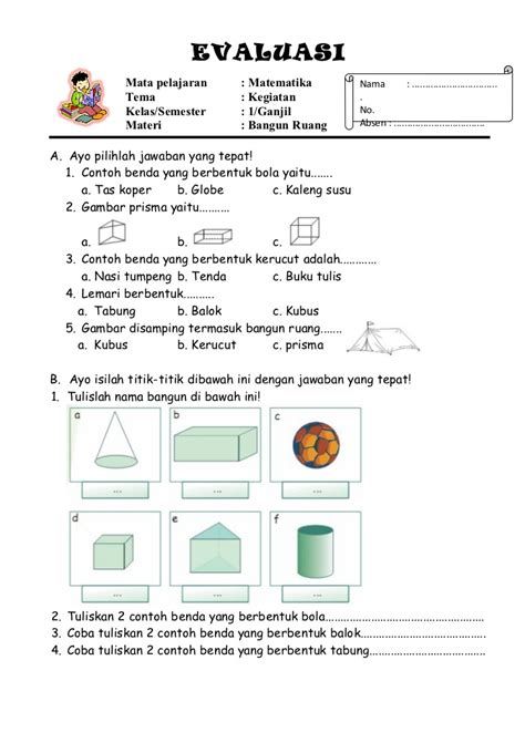 contoh soal bangun ruang kelas 2 sd