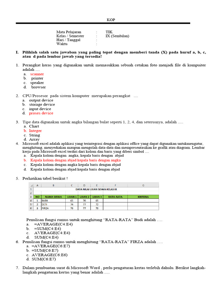 Rahasia Lulus Nilai Sempurna dengan Quiz Soal UAS TIK Kelas 9 Semester 1 Terbaru Rahasia Lulus Nilai Sempurna dengan Quiz Soal UAS TIK Kelas 9 Semester 1 Terbaru