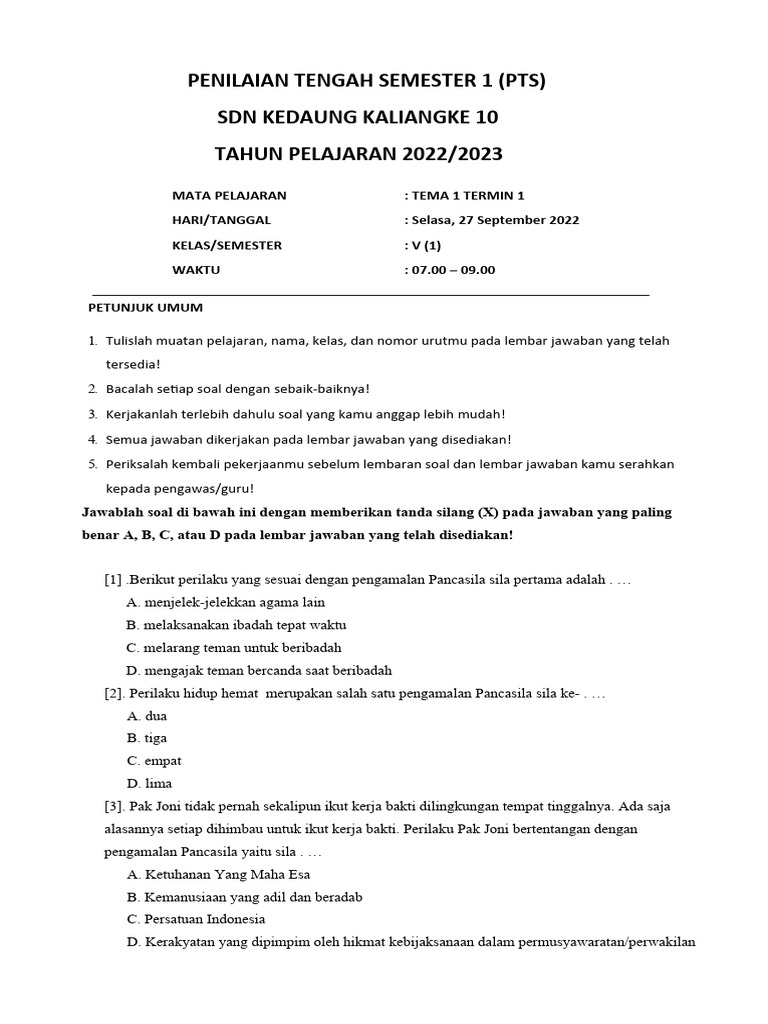 Rahasia Lulus Nilai Sempurna dengan pts tema 1 kelas 5 semester 1 k13 soal bagus ini Rahasia Lulus Nilai Sempurna dengan pts tema 1 kelas 5 semester 1 k13 soal bagus ini